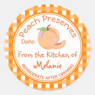 Sticker Rond De la cuisine de Peach Preserve fait maison