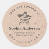 Sticker Rond De la cuisine de vacances Star Cookie Kraft (Devant)