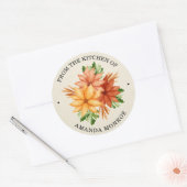 Sticker Rond De la cuisine des fleurs automnales (Enveloppe)
