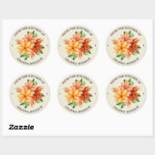 Sticker Rond De la cuisine des fleurs automnales (Feuille)