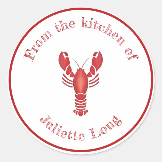 Sticker Rond De la cuisine homard Bake Potluck Nourriture (Devant)