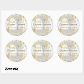 Sticker Rond De La Cuisine Jaune Damas (Feuille)