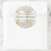 Sticker Rond De La Cuisine Jaune Damas (Sac)