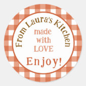 Sticker Rond De la cuisine NAME avec amour Rust Check (Devant)