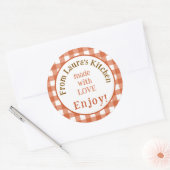 Sticker Rond De la cuisine NAME avec amour Rust Check (Enveloppe)