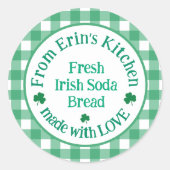 Sticker Rond De la cuisine NAME avec amour Vérifié vert irlanda (Devant)