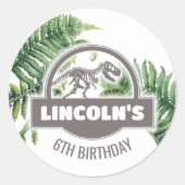 Sticker rond de la fête d'anniversaire de Jurassic (Devant)