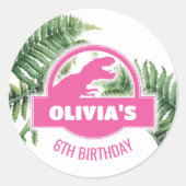 Sticker rond de la fête d'anniversaire de Jurassic (Devant)