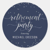 Sticker rond de la fête de retraite Elegant Silver (Devant)