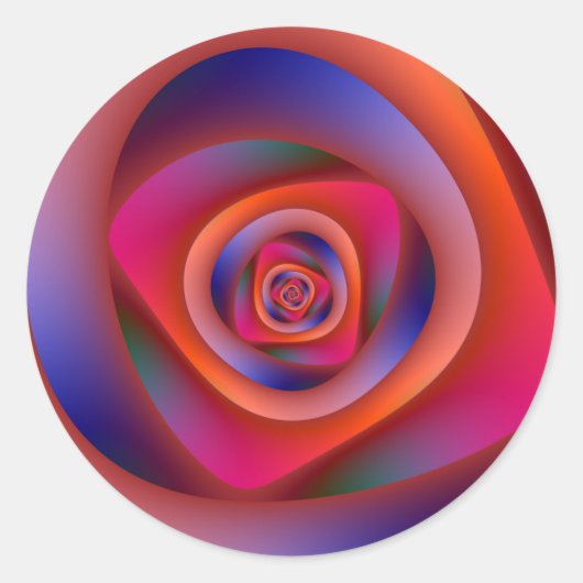 Sticker rond de Labyrinthe spirale psychédélique (Devant)