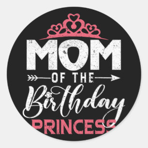 Sticker Rond De L'Anniversaire Princesse Fille Fille Amusante B