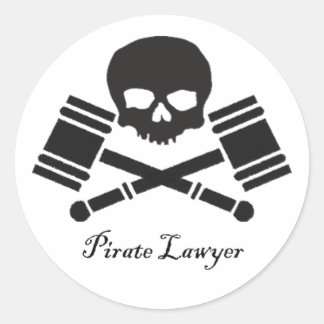Sticker rond de l'avocat pirate
