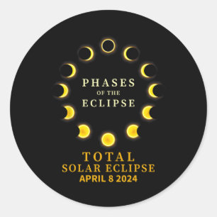 Sticker Rond De L'Éclipse Solaire Totale 8 Avril