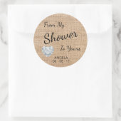Sticker Rond 'De Ma Douche À La Vôtre' Burlap, Sugar Scrub (Sac)