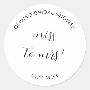 Sticker Rond De Miss À Mme Fête des mariées Merci Popcorn