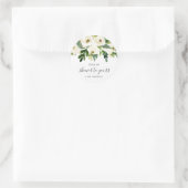 Sticker Rond De mon élégant shower floral blanc Mariage Shower (Sac)