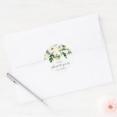 Sticker Rond De mon élégant shower floral blanc Mariage Shower (Enveloppe)