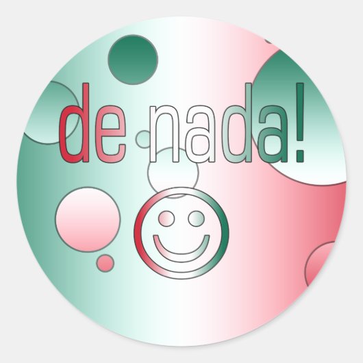 Sticker Rond De Nada ! Mexique Drapeau couleurs Pop Art (Devant)