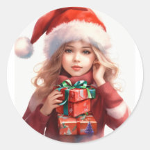 Sticker rond de Noël|