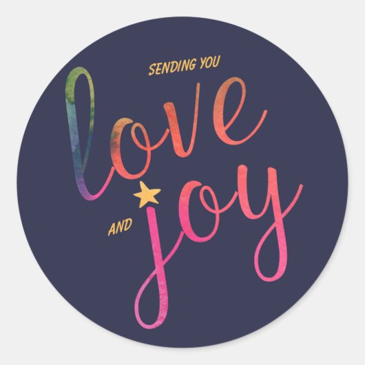 Sticker rond de Noël Amour et Joie (Devant)