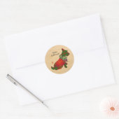 Sticker rond de Noël de Wee Scottie (Enveloppe)
