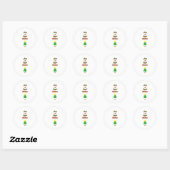 Sticker rond de Noël joyeux (Feuille)