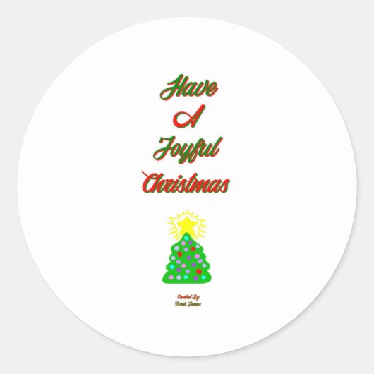 Sticker rond de Noël joyeux (Devant)