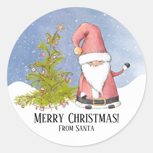 Sticker Rond De Noël Père Noël (Devant)