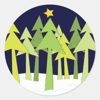 Sticker rond de Noël rétro