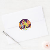 Sticker rond de Noël rétro (Enveloppe)