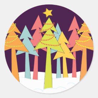Sticker rond de Noël rétro