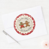 Sticker Rond De Notre Cuisine Gingerbread Couple Large (Enveloppe)