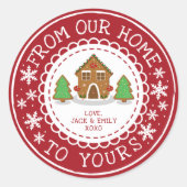 Sticker Rond De Notre Maison À La Vôtre | Noël festif (Devant)