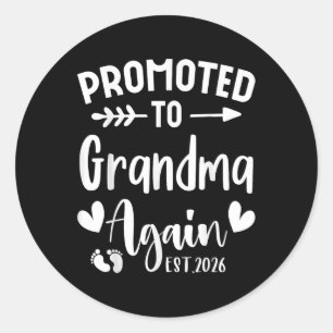 Sticker Rond De nouveau promu grand-mère en 2026 Cute Famille e