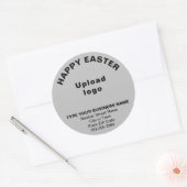 Sticker rond de Pâques gris (Enveloppe)