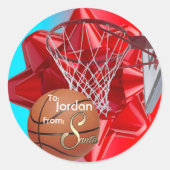 Sticker Rond De Père Noël Basketball (Devant)