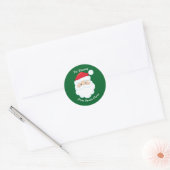 Sticker Rond De Père Noël Cute Custom Green Enfants Cadeau de N (Enveloppe)