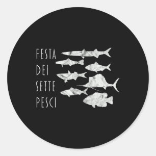 Sticker Rond De Poissons Italie T- Christmas Eve Sept 7 Poisson