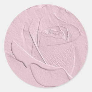 Sticker Rond De relief doucement rose de rose