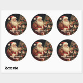 Sticker Rond De Santa Noël (Feuille)
