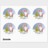 Sticker Rond De Santa Noël (Feuille)