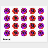 Sticker rond de sorcière violette Halloween (Feuille)