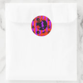 Sticker rond de sorcière violette Halloween (Sac)