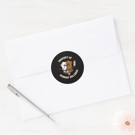 Sticker Rond De Sudbury Bulldog (Enveloppe)