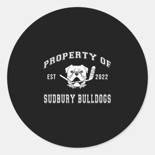 Sticker Rond De Sudbury Bulldog Fun 2 (Devant)