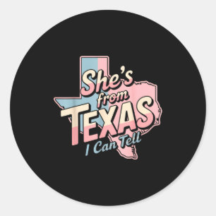 Sticker Rond De Texas, je peux dire rétro vintage fille du Texa