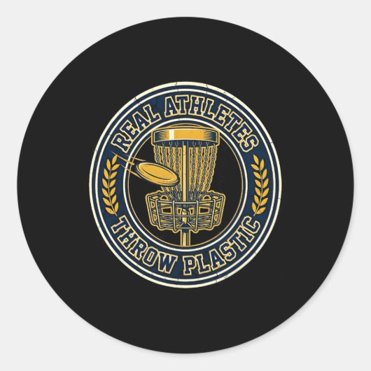 Sticker Rond De vrais athlètes lancent une déclaration de golf (Devant)