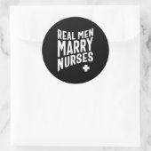 Sticker Rond De vrais hommes épousent des infirmières (Sac)