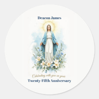 Sticker Rond Deacon Ordination Anniversary Marian Blessings