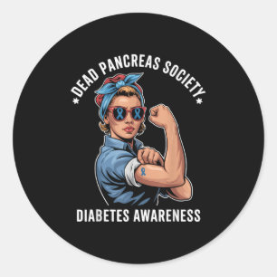 Sticker Rond Dead Pancreas Society Shirt Funny Diabetes Award